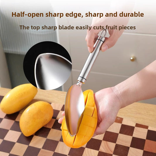 Stainless Steel Multi-Function Fruit & Vegetable Peeler ? Dicer, Corer & Slicer with Ergonomic Handle