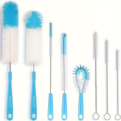 8pcs/set, Cup Brush, Long Handle Bottle Cleaning Brush, Straw Brush, Tea Stain Removal Brush, No Dead Corner, Multipurpose Kitchen Cleaning Brush, For Water Bottle, Tea Cup, Groove, Cleaning Supplies, Cleaning Tool, Christmas