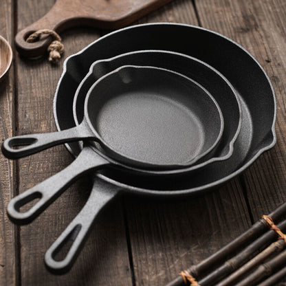 Set of 3 Cast Iron Nonstick Skillet & Griddle Cooking Pans (Pre-Seasoned)