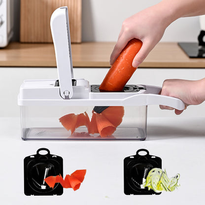 Multifunctional Vegetable & Fruit Cutter ? Stainless Steel Blades with Multiple Attachments