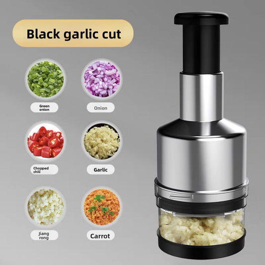 Steel Garlic & Vegetable Chopper ? Manual Food Cutter for Kitchen Prep