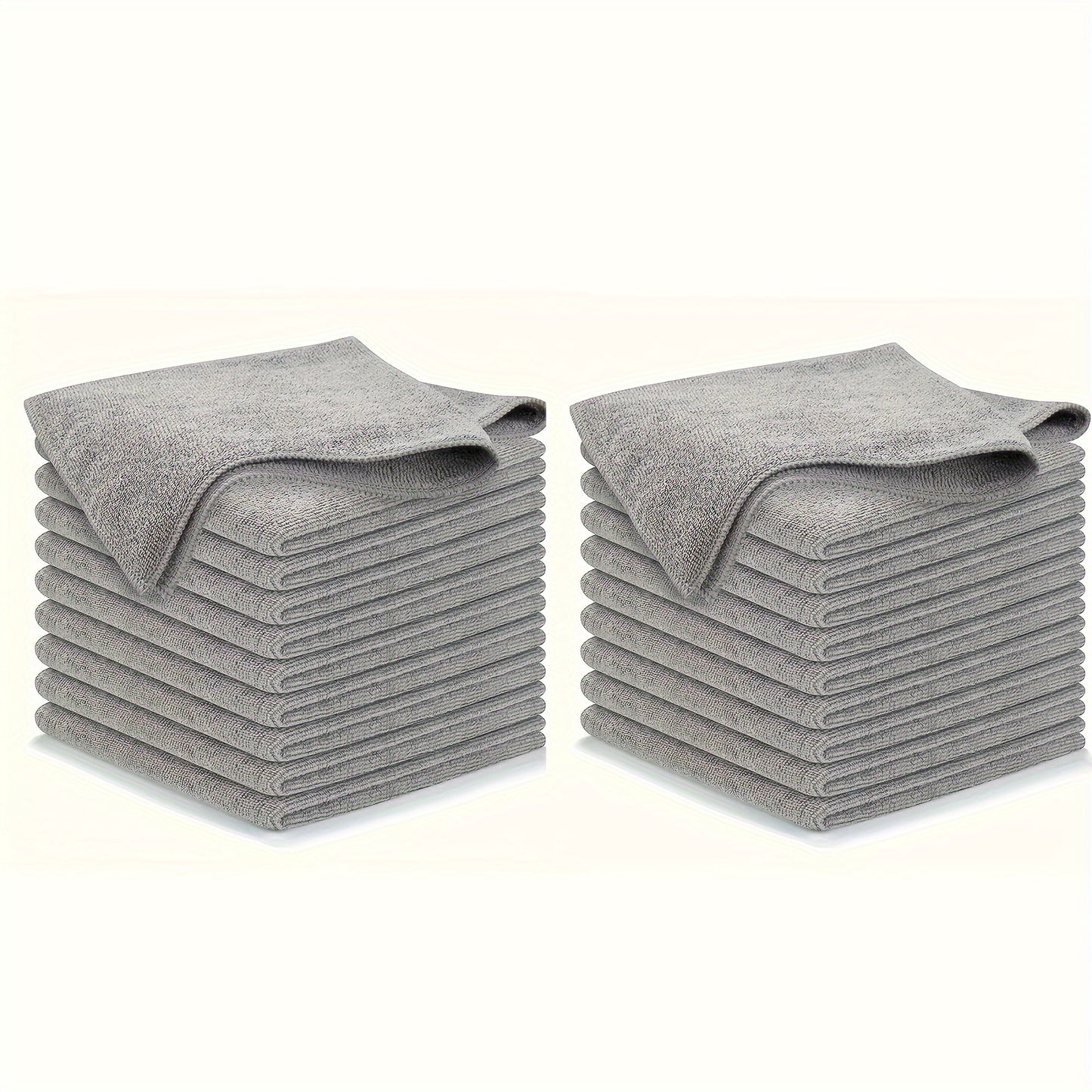 5/10/20/50/100pcs UltraSoft Absorbent Cleaning Towel Set - Gentle on Surfaces, Effective Stain Remover, Quick-Drying, Lint-Free, Soft Gray Color - Ideal for Cleaning Glass, Kitchen Countertops, Pots, Pans, Faucets, and More