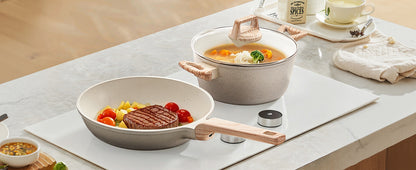 VEVOR 17 Piece Pots and Pans Set Granite Nonstick Cookware Set Induction Cookwares Kitchen RV Cooking Sets with Pan Protectors