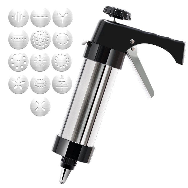 Stainless Steel Cookie & Pastry Press ? Multi-Nozzle Decorating Set for Home Baking
