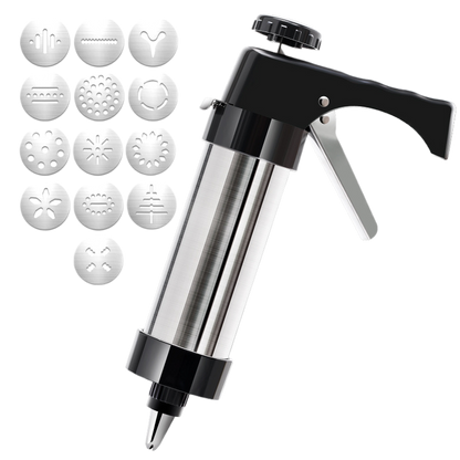 Stainless Steel Cookie & Pastry Press ? Multi-Nozzle Decorating Set for Home Baking