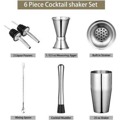 Stainless Steel Cocktail Shaker Set ? Three-Stage Mixing Cup with Multi-Size Options