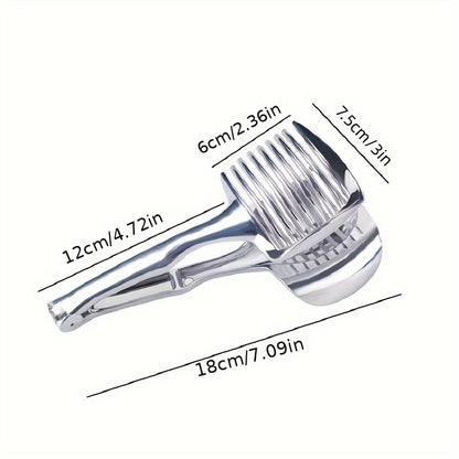 1pc Heavy-Duty Manual Tomato & Lemon Slicer with Fruit/Onion/ Potato - Stainless Steel Kitchen Slicing Machine with Blade System for & Easy Use, Compatible with Vegetables, Herbs, Citrus Fruits - Ideal for