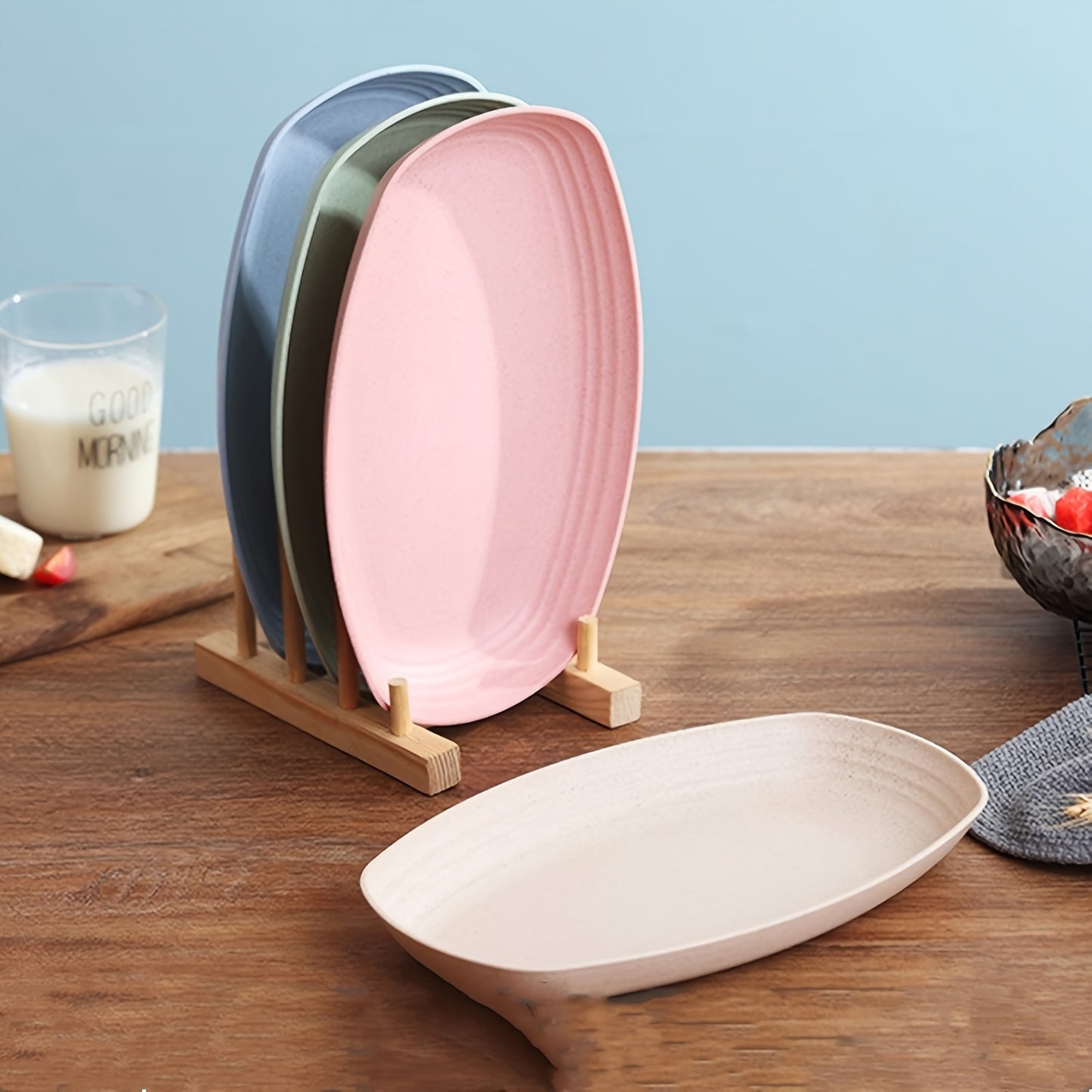 8pcs Sustainable Wheat Straw Plates, 11" Microwave Safe Lightweight Dinner & Lunch Plates for All Seasons - Perfect for Kitchen & Restaurant Use