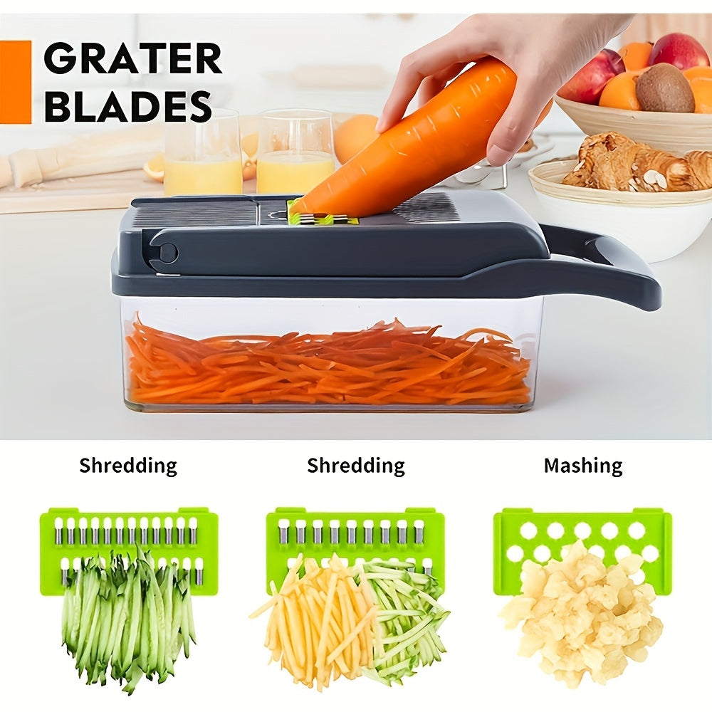 13-in-1 Multifunctional Vegetable Chopper Professional Onion Chopper with 8 Blades for Restaurant Kitchen