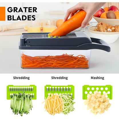 13-in-1 Multifunctional Vegetable Chopper Professional Onion Chopper with 8 Blades for Restaurant Kitchen