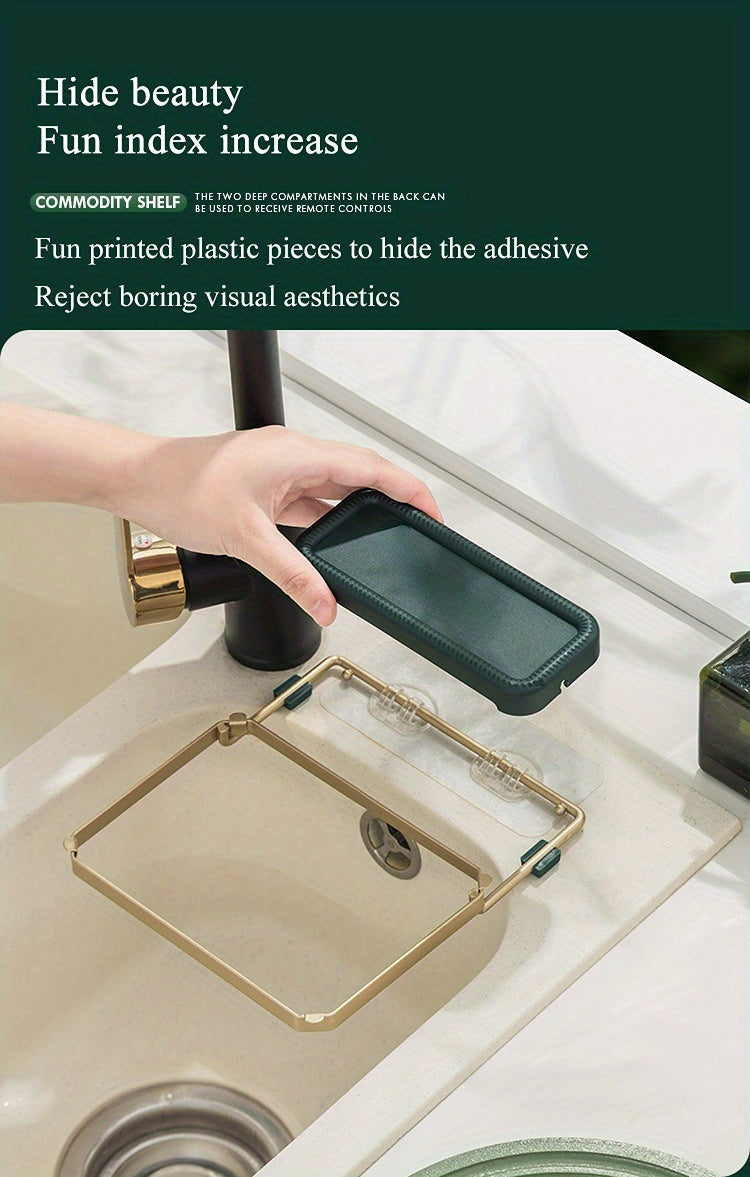 Sink Filter Rack Kitchen Foldable Sink Strainer Mesh Bag Stand Waste Garbage Net Shelf Anti-Clogging Disposable Garbage Mesh Bag