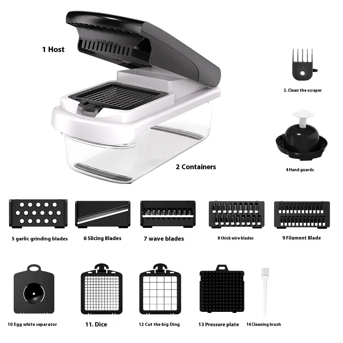 Multifunction Chopper 15-in-1 Multi-Function Vegetable Chopper | Slicer, Dicer & Kitchen Prep ...