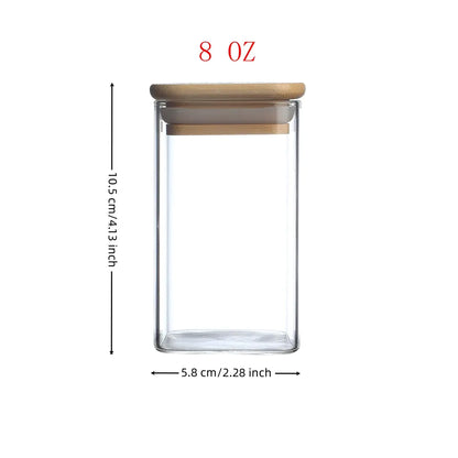 12 Pcs Square Spice Jars with Stickers