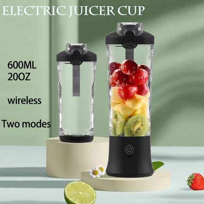 1pc, Portable Electric Juicer Cup Personal Blender-for Shakes & Smoothies Multi-Functional Personal Blender With Ice Crushing Ability, 20.29oz Capacity, USB Rechargeable, Kitchen Accessories Juicer Accessories Back To School