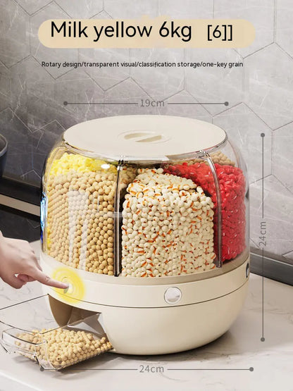 Rotating Separated Sealed Cereal Storage Container