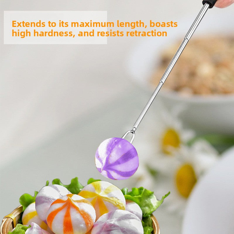 Retractable Stainless Steel Fondue & BBQ Fork ? Extendable Multi-Purpose Kitchen Tool
