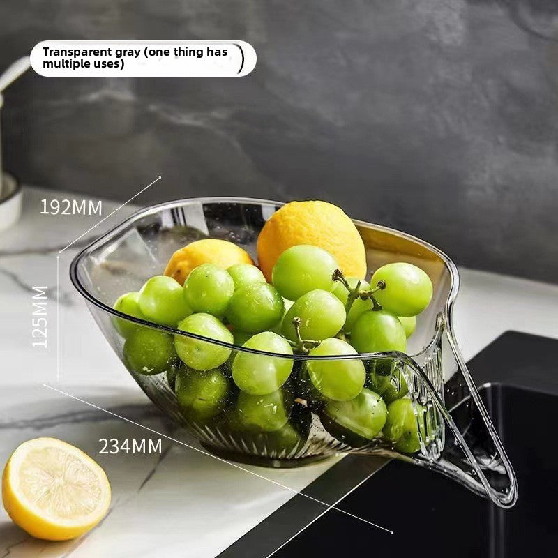 Multifunctional Kitchen Washing & Draining Basket ? Durable PET Plastic Fruit & Vegetable Washer