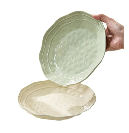 Household Solid Color Versatile Ceramic Tableware And Dishes Set