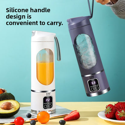 Portable Electric Fruit & Vegetable Juicer ? 12-Blade High-Speed Juicer with 450ML Cup