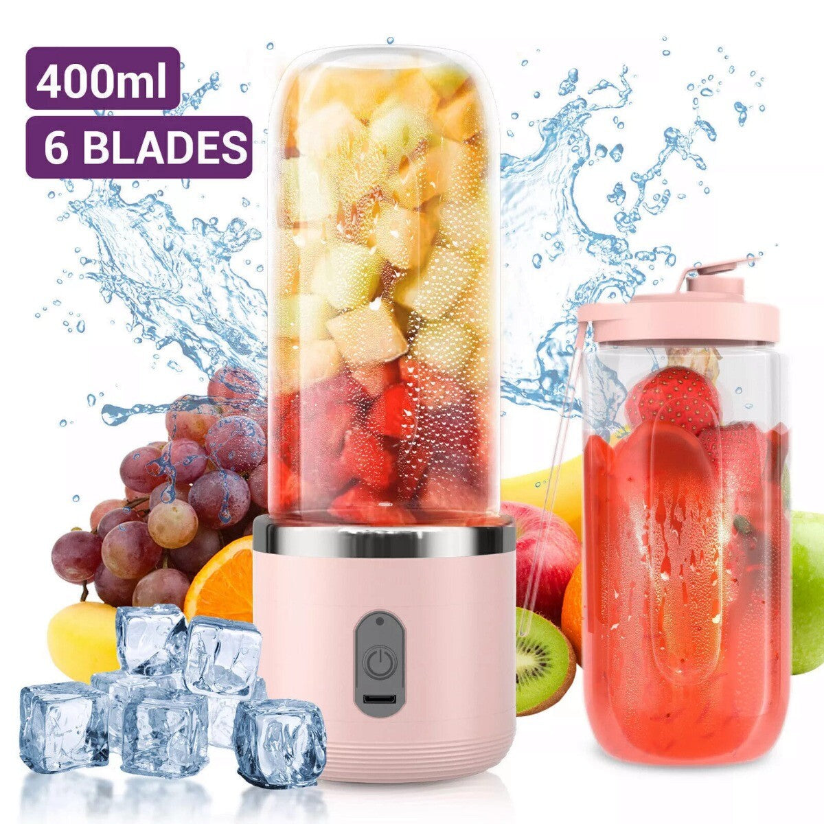 Rechargeable Portable Blender – Electric Smoothie & Fruit Juice Maker