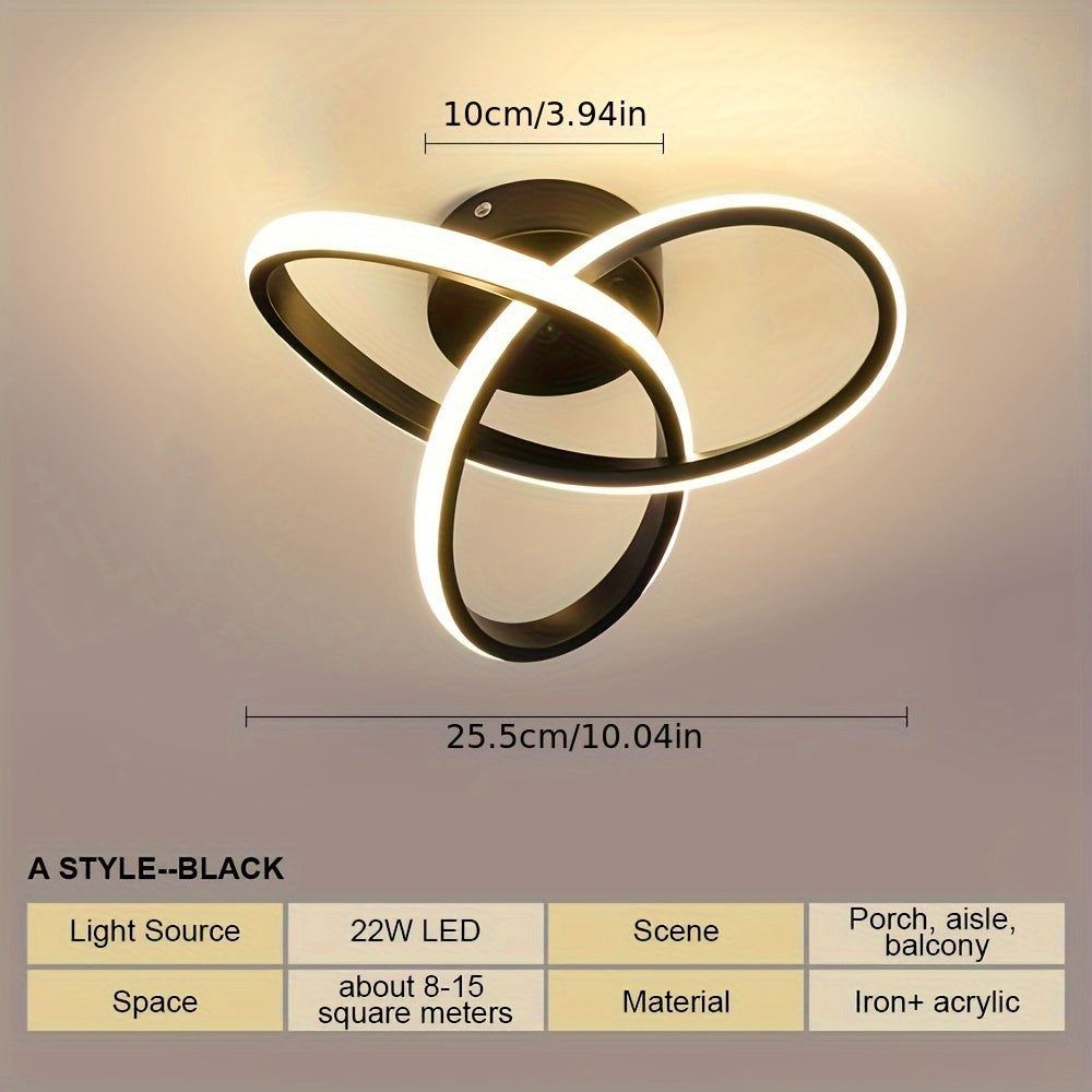 Modern LED Ceiling Light - 3000K/4000K/6000K, Perfect for Bedroom, Living Room, Kitchen & Balcony - Easy Install, Wide Voltage Range (AC85-265V)