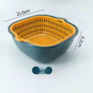 Double-Layer Washing & Draining Basket ? Multi-Functional Kitchen Basin for Fruits and Vegetables