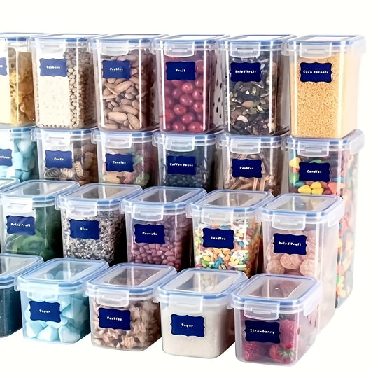 36pcs Reusable Food Storage Container Labels With Pen - Waterproof, Glue-Free, Self-Adhesive, Blackboard Sticker For Spices, Cheese, And More - Kitchen Accessories
