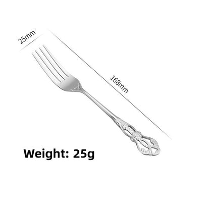 Elegant 410 Stainless Steel Cutlery Set with Retro Hollow Design