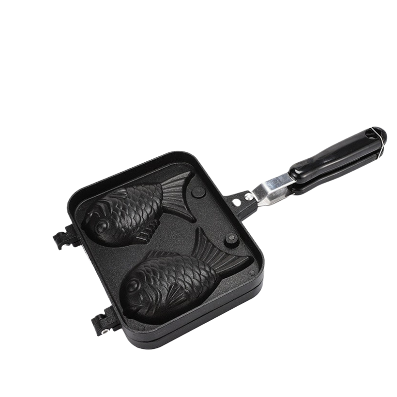 Double-Sided Non-Stick Fish-Shaped Waffle Pan ? Gas Stove & Open Flame Compatible
