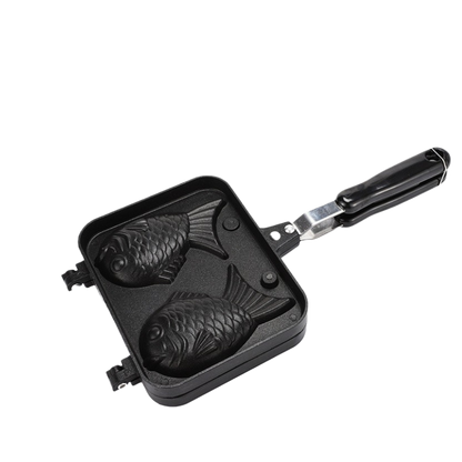 Double-Sided Non-Stick Fish-Shaped Waffle Pan ? Gas Stove & Open Flame Compatible