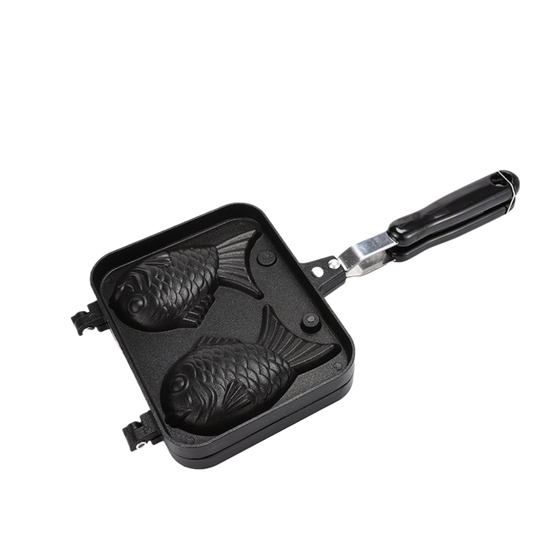 Double-Sided Non-Stick Fish-Shaped Waffle Pan ? Gas Stove & Open Flame Compatible