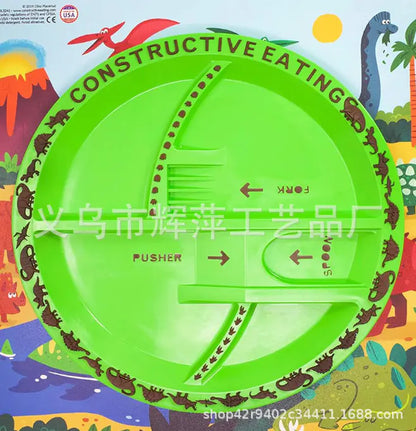 Kids Dinnerware Set with Truck and Excavator Plates