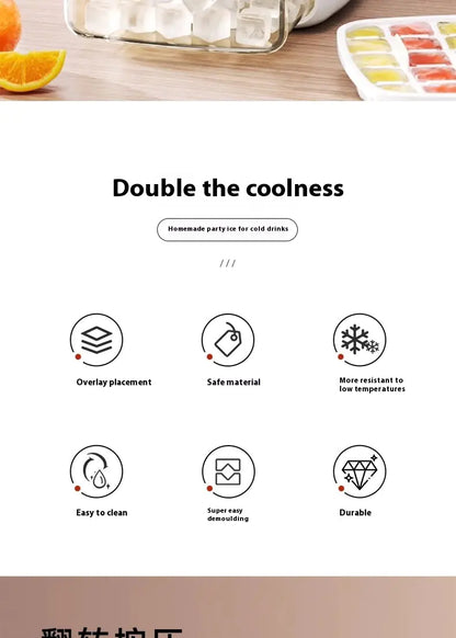 Large Capacity Ice Cube Mold with Storage