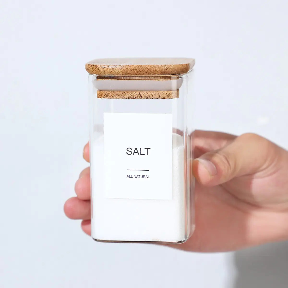 12 Pcs Square Spice Jars with Stickers