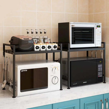 Adjustable Double-Layer Microwave Storage Rack