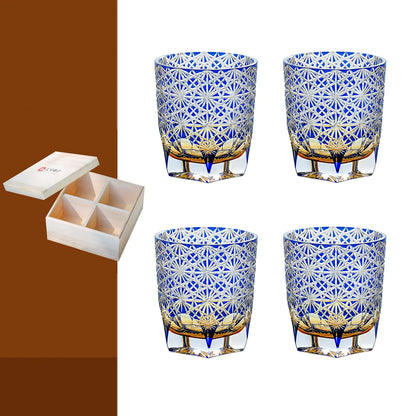 Japanese Hand Carved Crystal Glass