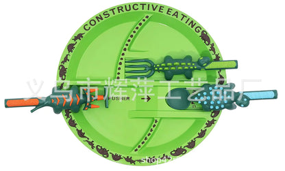 Kids Dinnerware Set with Truck and Excavator Plates