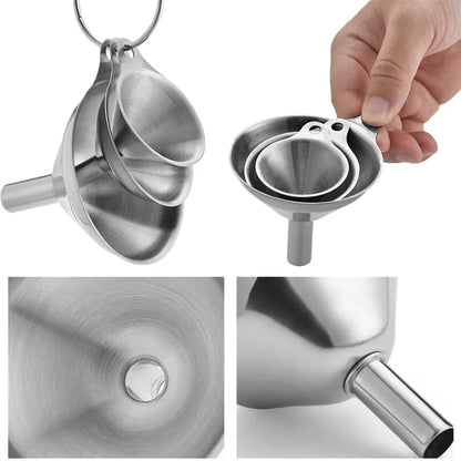 Stainless Steel Kitchen Funnel Set – Durable, Leak-Proof Funnels for Cooking, Bottling & Kitchen Use
