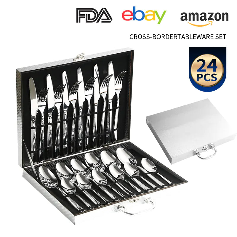 Amazon Stainless Steel Cutlery Set - 24 Pieces Gift Box