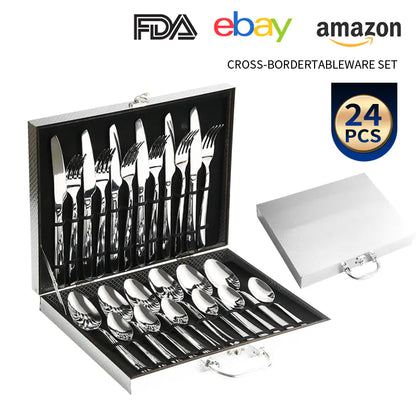 Amazon Stainless Steel Cutlery Set - 24 Pieces Gift Box