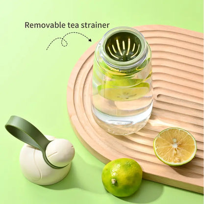 Portable 600ml Plastic Water Bottle with Tea Strainer