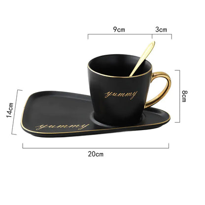 Matte Ceramic Coffee Cup and Saucer Set for Tea