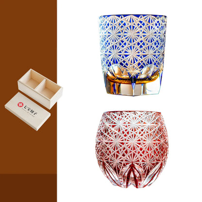 Japanese Hand Carved Crystal Glass
