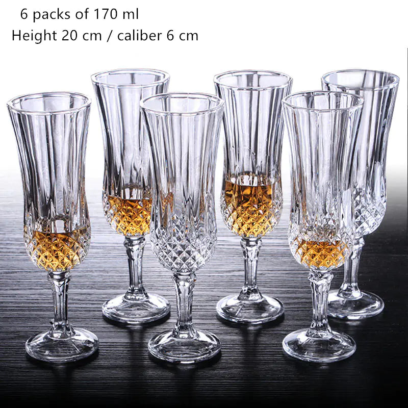 Vintage Thick Crystal Glass Wine and Champagne Cup Set