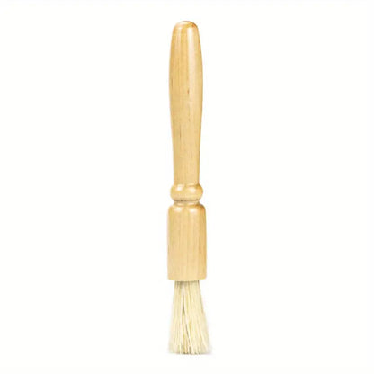 Wooden Handle Coffee Grinder Cleaning Brush – Soft Bristles for Espresso & Burr Grinders