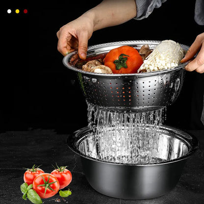 Stainless Steel Kitchen Drain & Fruit Basket Set