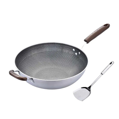 Non-Stick Stainless Steel Wok for Induction & Gas Stoves