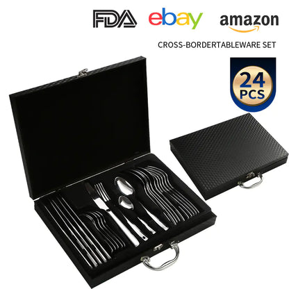 Amazon Stainless Steel Cutlery Set - 24 Pieces Gift Box