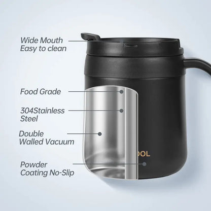 Insulated Stainless Steel Coffee Mug with Handle (11.5oz)