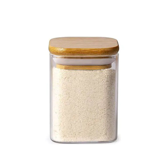12-Piece Glass Spice Jar Set with Bamboo Lids & Rack